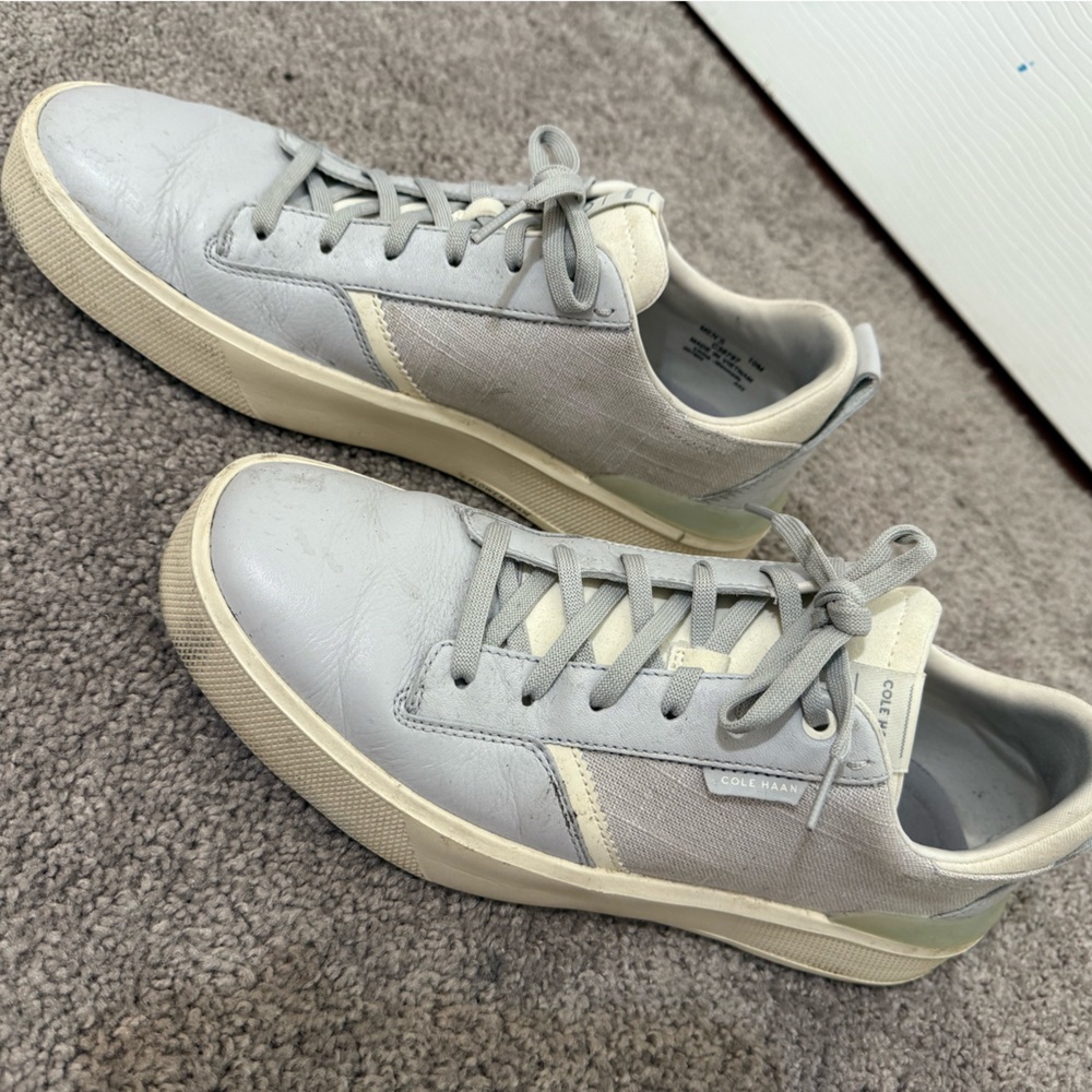 Gray and white Cole Haan casual shoes